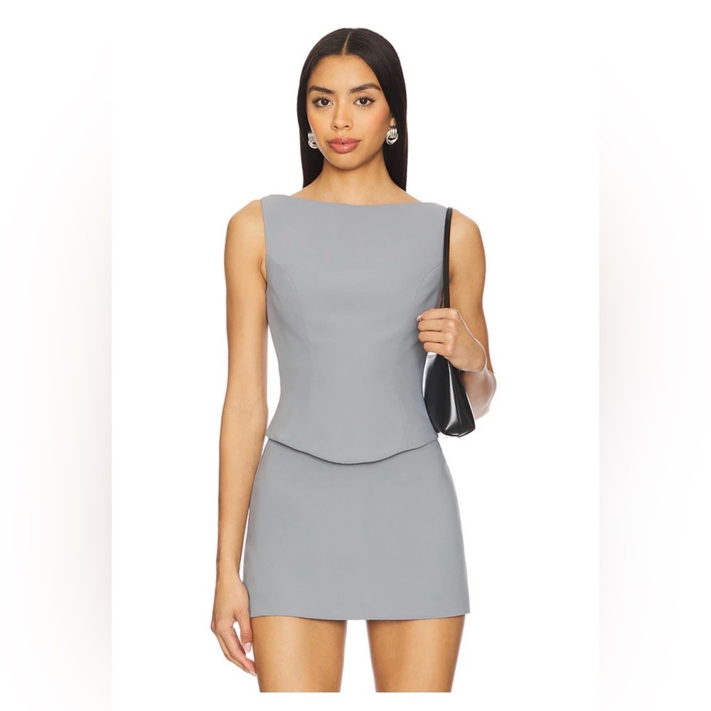 Revolve Amanda Uprichard grey Ines corset top XS